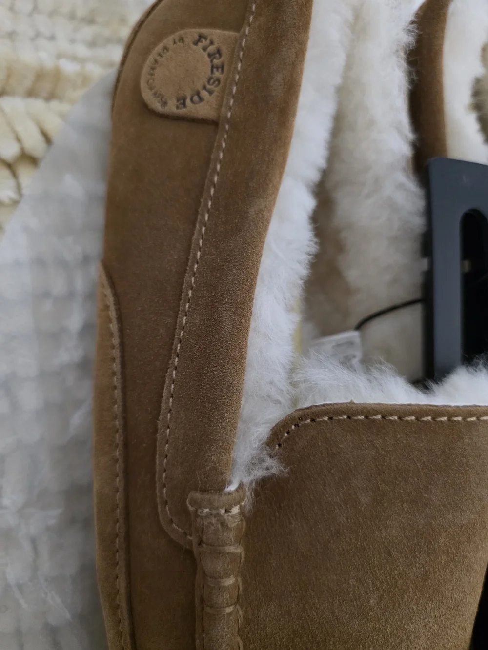 Men's Chestnut Shearling-Lined Slippers
